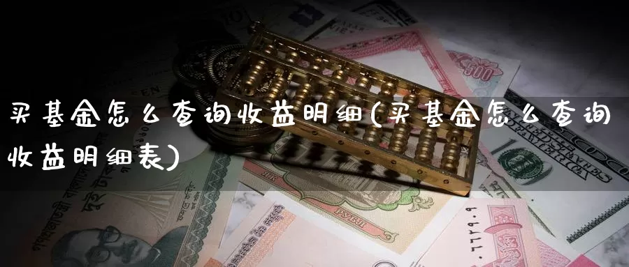 买基金怎么查询收益明细(买基金怎么查询收益明细表)_https://www.yicdns.com_基金投资_第1张