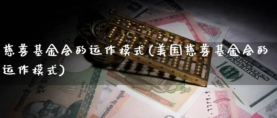 慈善基金会的运作模式(美国慈善基金会的运作模式)_https://www.yicdns.com_外汇市场_第1张